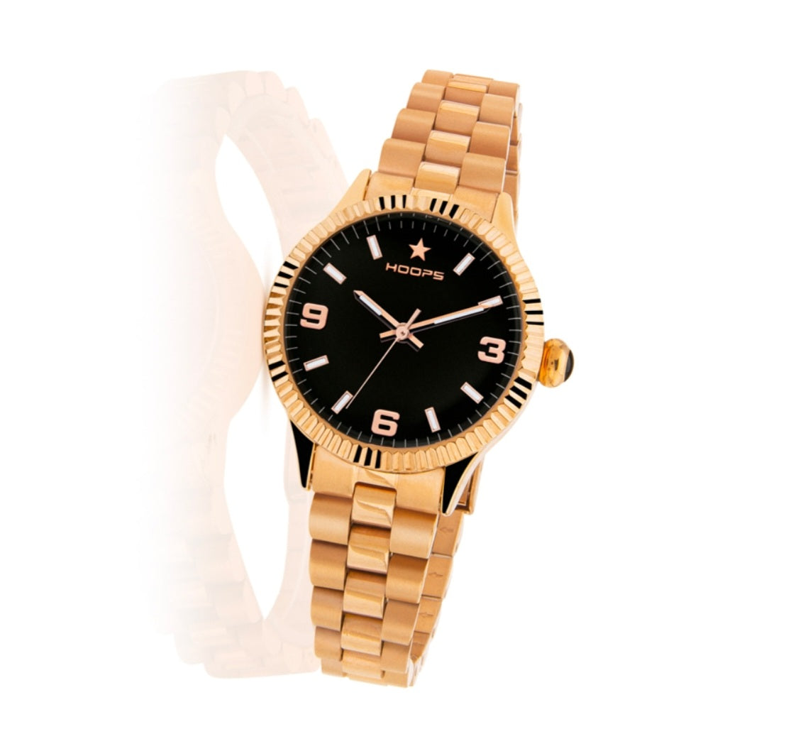 Orologio hoops dark rosè