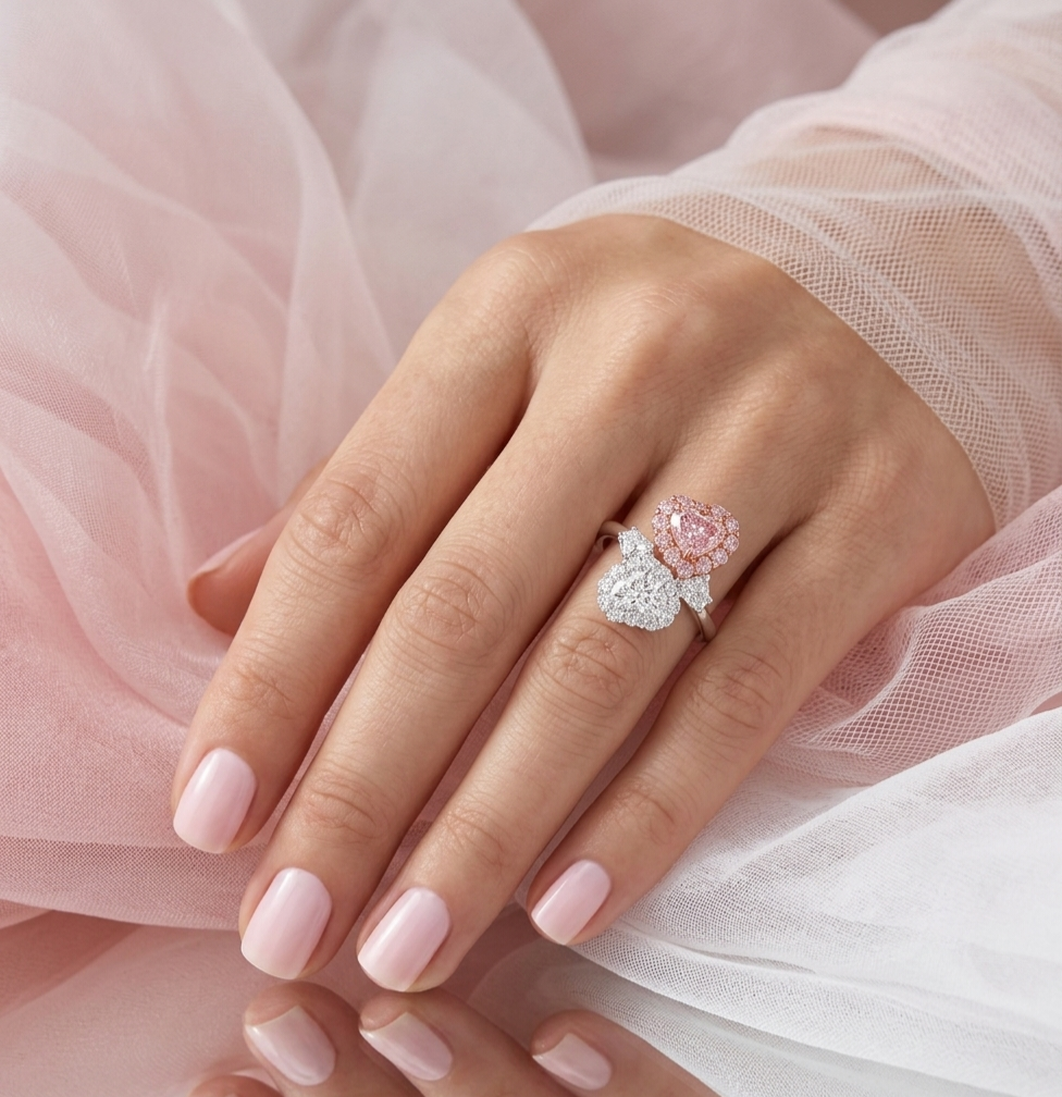Anello Diva heart pink