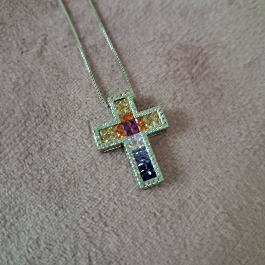 Collana Cross Rainbow