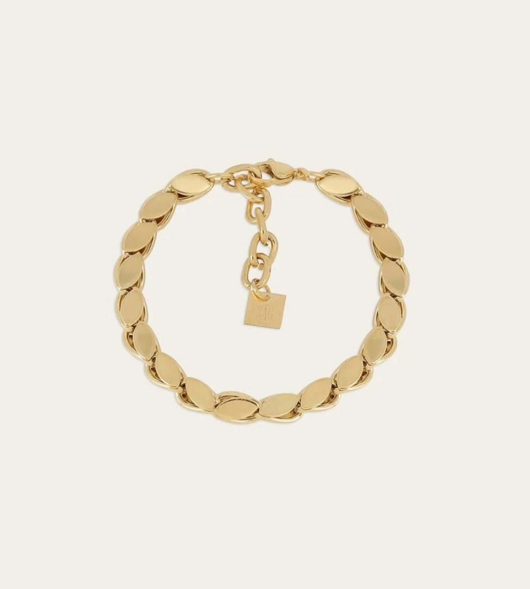 Bracciale a maglie ovali in acciaio dorato