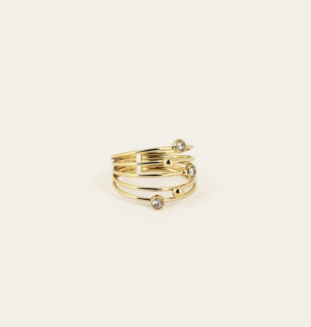 Anello regolabile multifilo con zirconi