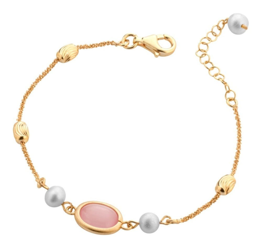 Bracciale occhio di gatto rosa