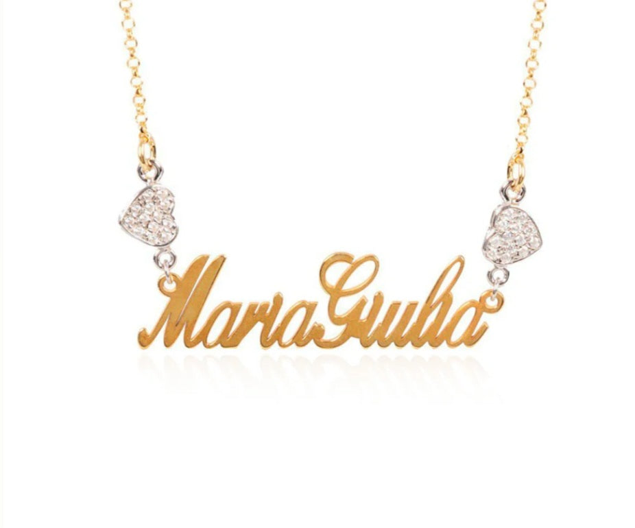 Collana nome con cuori