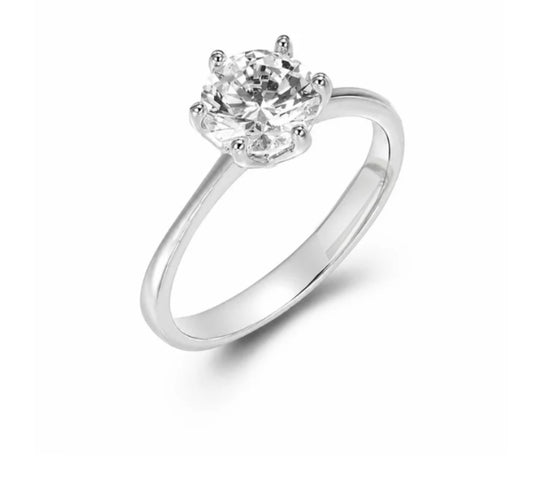 Anello Solitario Corona in argento 925